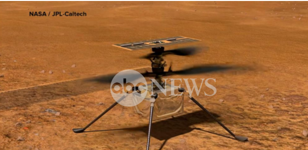 美国航天局火星直升机听到嗡嗡声通过行星稀薄的空气